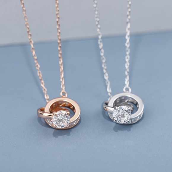 14k gold diamond ring necklace - Picture 6 of 16